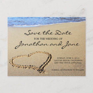 Carte Postale Faire-part Beach Ocean Wedding Enregistrer la date