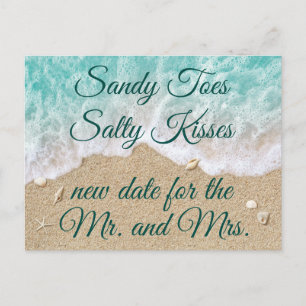 Carte Postale Faire-part Beach Waves Sandy Toes Salty Kiss Modifier la date