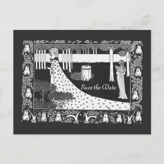 Carte Postale Faire-part Beardsley Enregistrer la date Mariage 2 côté (Devant)