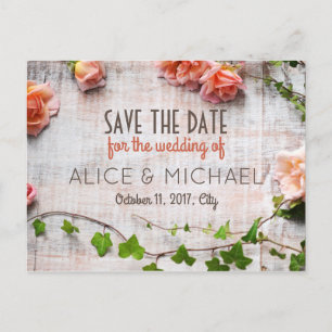 Carte Postale Faire-part Beau arrangement floral rustique