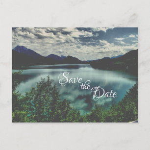 Carte Postale Faire-part Beau lac de montagne Enregistrer la date Mariage