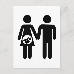 Carte Postale Faire-part Bébé enceinte de couples