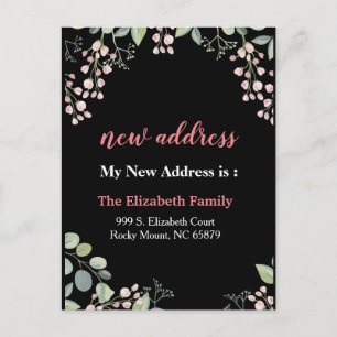 Carte Postale Faire-part Belle Annonce de Changement d'Adresse Florale Nouv