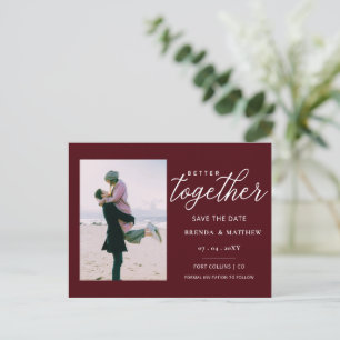 Carte Postale Faire-part Better Together Minimalist Photo Save the Date