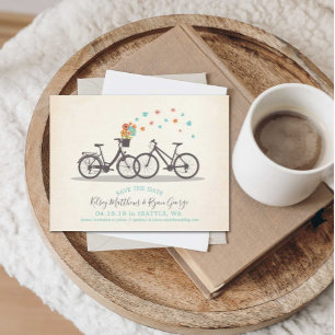 Carte Postale Faire-part Bicyclettes Enregistrer la date