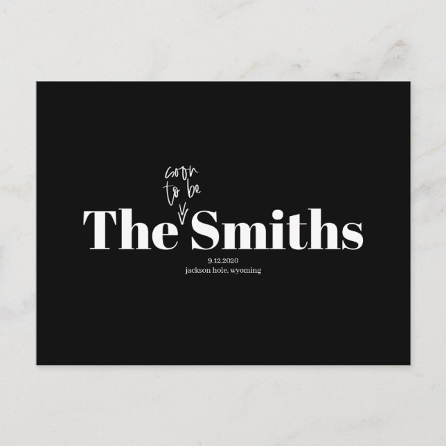 Carte Postale Faire-part Bientôt les Smiths Photo Enregistrer la date (Devant)