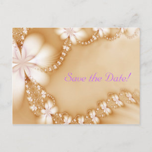Carte Postale Faire-part Bijou Floral, Sauvegarder la Date !