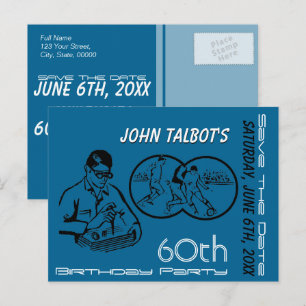 Carte Postale Faire-part Binocular Soccer 60e Anniversaire Enregistrer La D