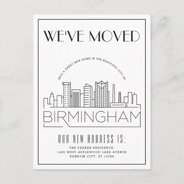 Carte Postale Faire-part  Birmingham Skyline Moderne Déco Changement d'adre (Devant)