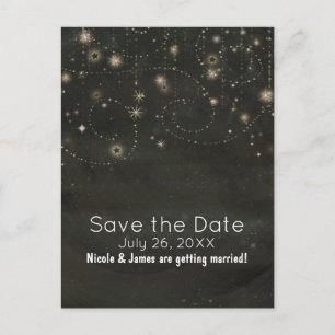 Carte Postale Faire-part Black Celestial Dark Starry Sky tourbillonne N'imp