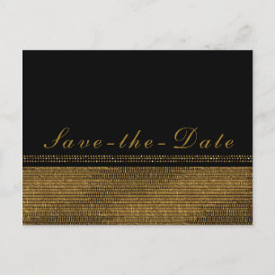 Carte Postale Faire-part Black & Gold Chic Sparkling Glam Enregistrer la da
