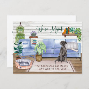 Carte Postale Faire-part Black Labrador Retriever Cosy New Home Moving
