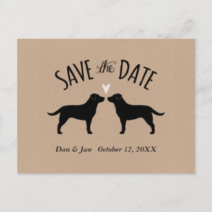 Carte Postale Faire-part Black Labrador Retrievers Wedding Enregistrer la d
