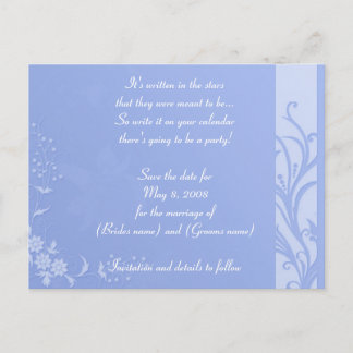 Carte Postale Faire-part Bleu enregistrer la date