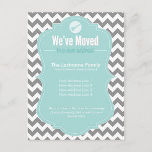 Carte Postale Faire-part Bleu Nous avons déplacé le changement d'adresse Ca