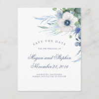 Bleu poussiéreux floral végétation moderne Enregis