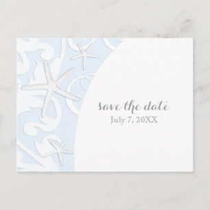 Carte Postale Faire-part Bleu Starfish Bleu Beach Mariage Sauvez La Date