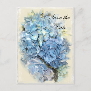 Carte Postale Faire-part Blue Hydrangea Flower Wedding Enregistrer la date