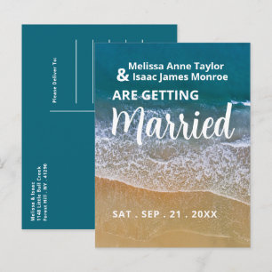 Carte Postale Faire-part Blue Sea Beach Wedding Enregistrer La Date