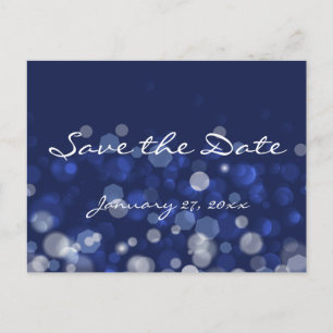 Carte Postale Faire-part Blue Winter Theme Wedding Enregistrer La Date Cart