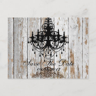 Carte Postale Faire-part boho chic grange bois mariage campagnard rustique