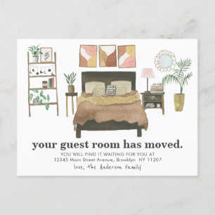 Carte Postale Faire-part Boho Chic Guest Room Moved New Home Address Moved