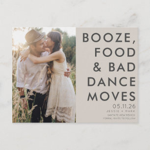 Carte Postale Faire-part Boho Funny Photo Wedding Enregistrer la date