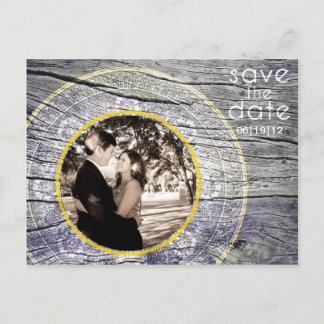 Carte Postale Faire-part Bois Vintage - Enregistrez la date personnalisée -
