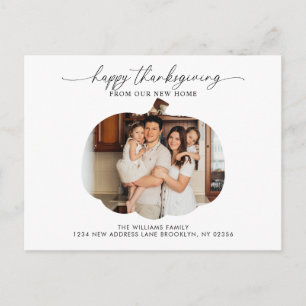 Carte Postale Faire-part Bon thanksgiving minimaliste Citrouille photo Dépl