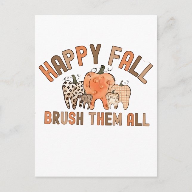 Carte Postale Faire-part Bonne Chute Brosse-Les Toutes Dents Dentaires Dent (Devant)
