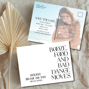 Carte Postale Faire-part Booze amusant Nourriture Photo Mariage Enregistrer