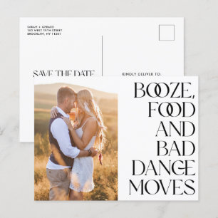 Carte Postale Faire-part Booze Food Bad Dance Moves Enregistrer la date