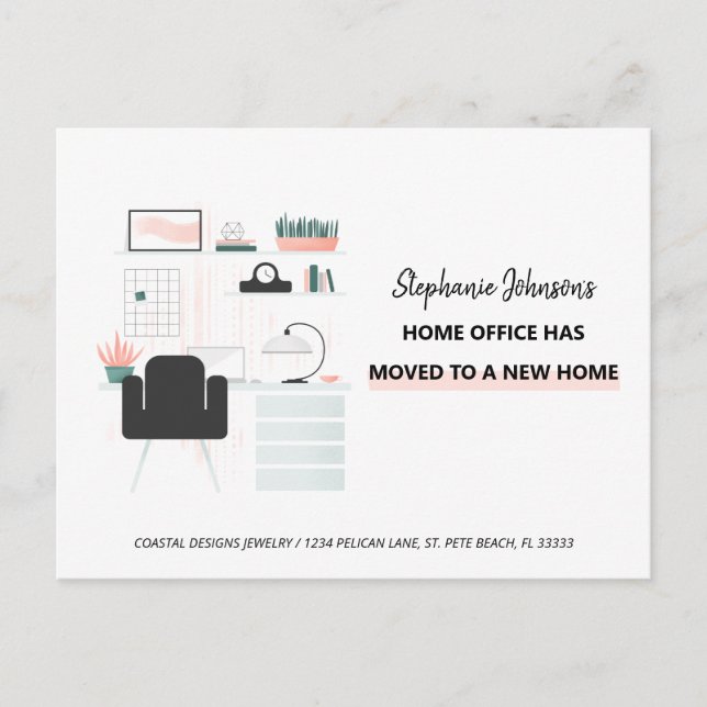 Carte Postale Faire-part Boss Lady Entrepreneur Home Office Moving (Devant)