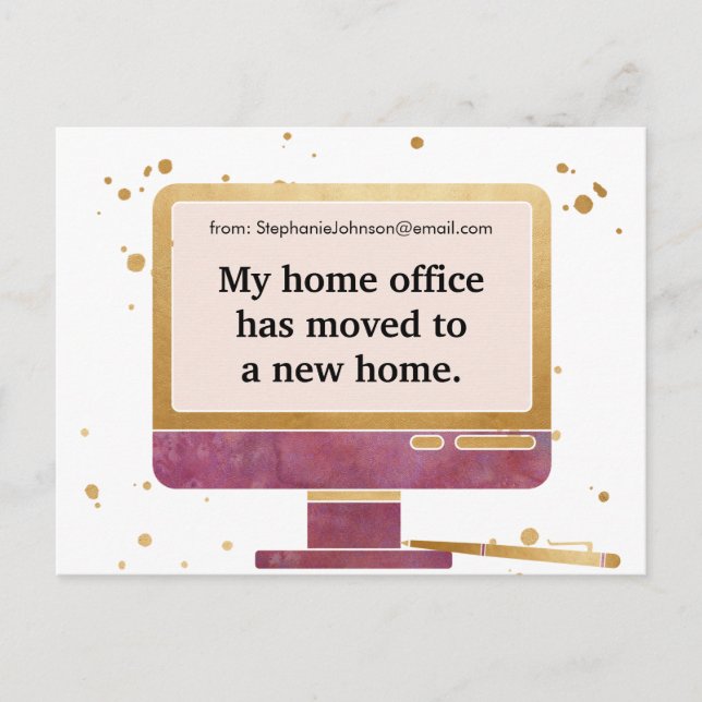 Carte Postale Faire-part Boss Lady Home Office Nouvelle adresse Déplacement (Devant)