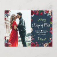 Bourgogne Marine Floral Photo Mariage Reporté
