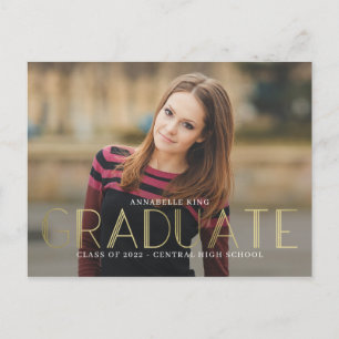 Carte postale Faire-part brillant de diplôme d'étu