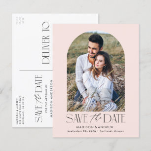 Carte Postale Faire-part Brouiller   Photo simple Arc moderne Enregistrer l