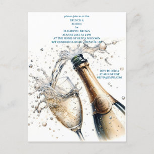 Carte Postale Faire-part Brunch et Fête des mariées Bubbly