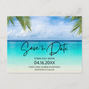 Carte Postale Faire-part Budget Beach Wedding Enregistrer La Date
