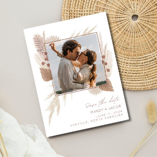 Carte Postale Faire-part Budget Boho Photo Wedding Enregistrer la date
