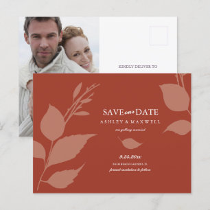 Carte Postale Faire-part Budget Enregistrer La Date Terracotta