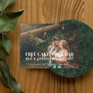 Carte Postale Faire-part Budget Funny Free Cake Open Bar Enregistrer La Dat