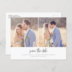 Carte Postale Faire-part Budget moderne Mariage photo simple Enregistrer la