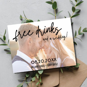 Carte Postale Faire-part Budget Photo Boissons gratuites Mariage Enregistre