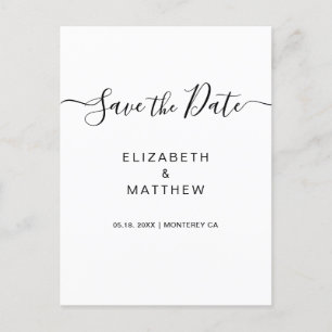 Carte Postale Faire-part Budget Simple Minimaliste Script Enregistrer La Da