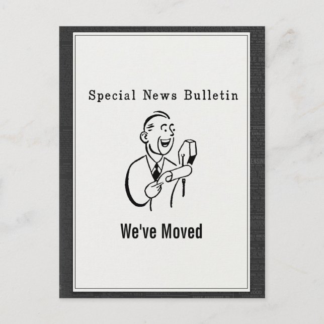 Carte Postale Faire-part Bullet Spécial d'Informations Anciennes Nous Avons (Devant)