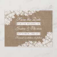 Burlap Rustique et collection Vintage de dentelle 