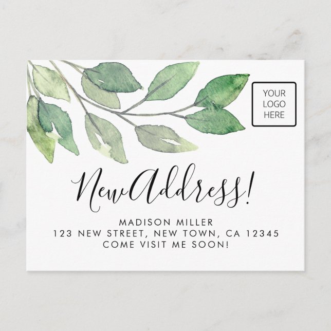 Carte Postale Faire-part Business Logo New Address Moving (Devant)