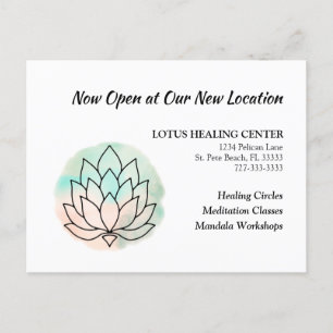 Carte Postale Faire-part Business Moving Elegant Lotus Nouvelle adresse