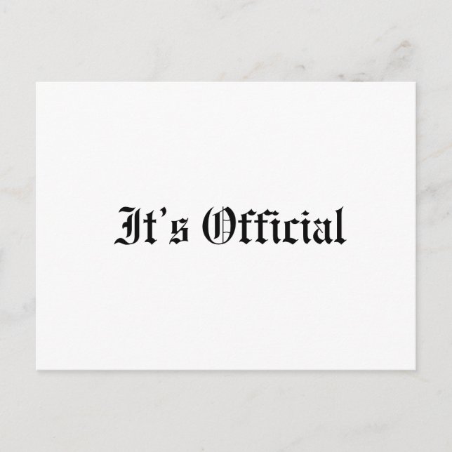 Carte Postale Faire-part C’est le Mariage gothique rustique officiel (Devant)